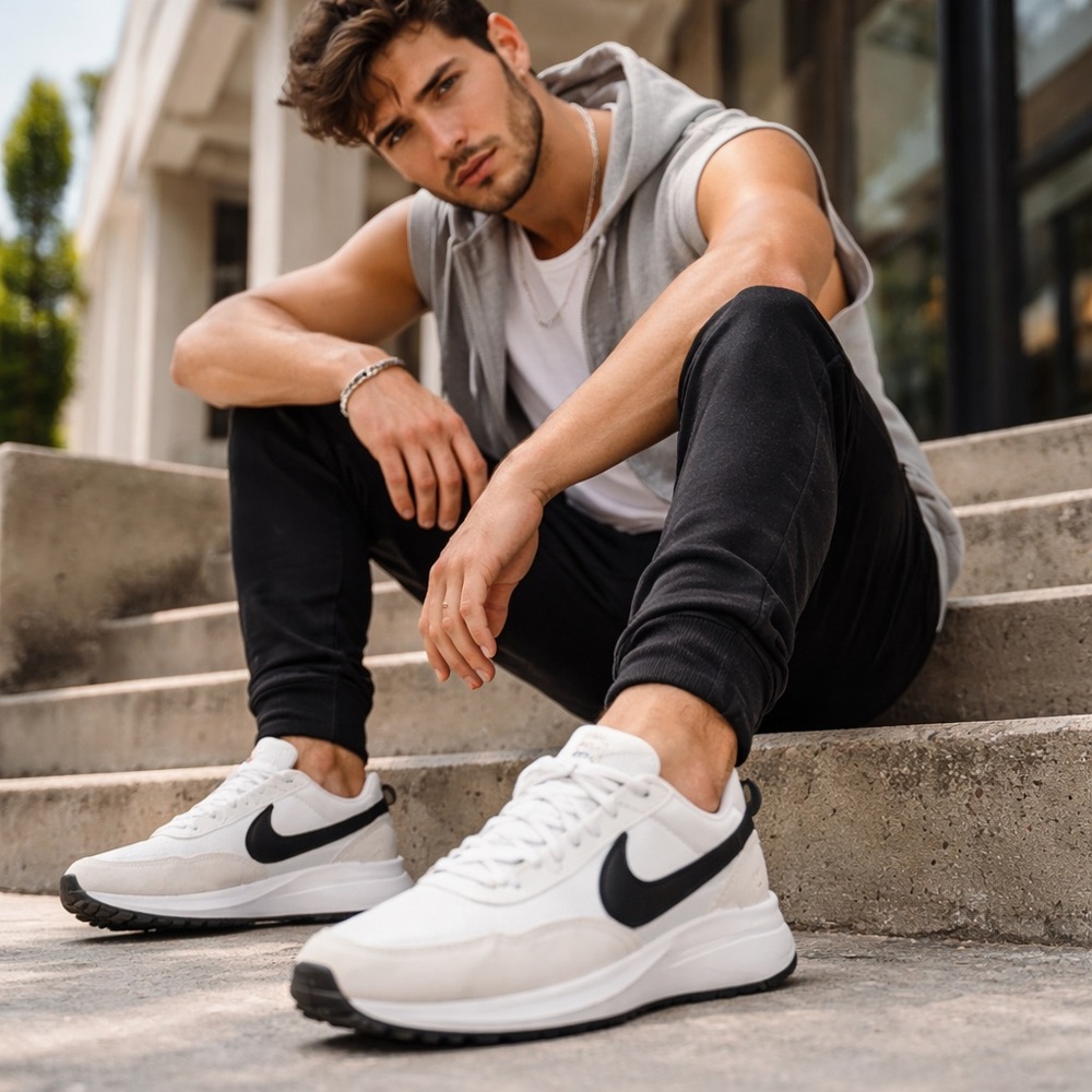 Nike Waffle Debut White Black Men’s Size 12 NWT SKU NKWL-12-MS